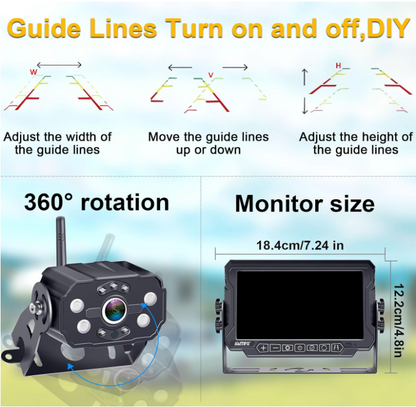 Wireless Backup Camera for Furrion RV: 7-Inch Recording Plug-Play - OMOTOR