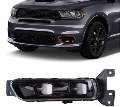 LED Fog Light Lamp w/Covers Bezel Compatible with 2014-2022 Dodge Durango 2017-2022 Jeep Grand Cherokee - OMOTOR