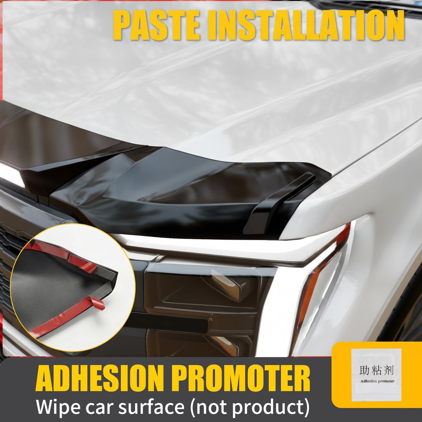Ford F150 Hood Shield with LED Lights, Bug Deflector