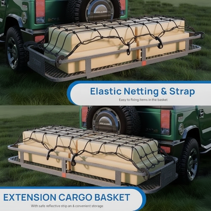 Heavy-Duty Folding Hitch Cargo Carrier for Cars (60"x20"x6")