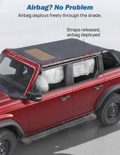 Waterproof Sun Shade Top For Ford Bronco 4Door 2021-2026 , UV Block, Noise Reducing