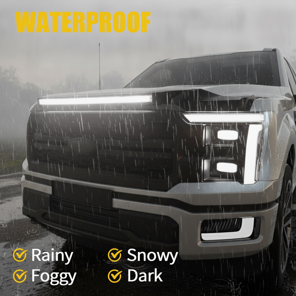 Ford F150 Hood Shield with LED Lights, Bug Deflector
