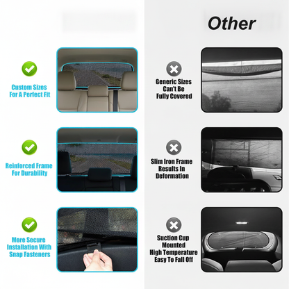 Rear Window Sunshade For Ford F150 2016-2024  UV-Block, Clear View, Heat Reduction