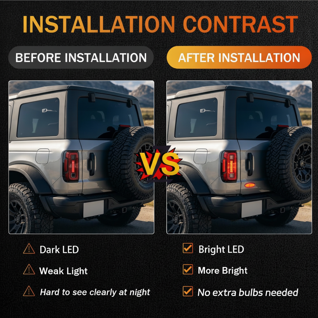 LED Tail Lights with Reverse Parking Brake Light for Ford Bronco 2021-2026 2/4 Door (Excludes Raptor & Sport)