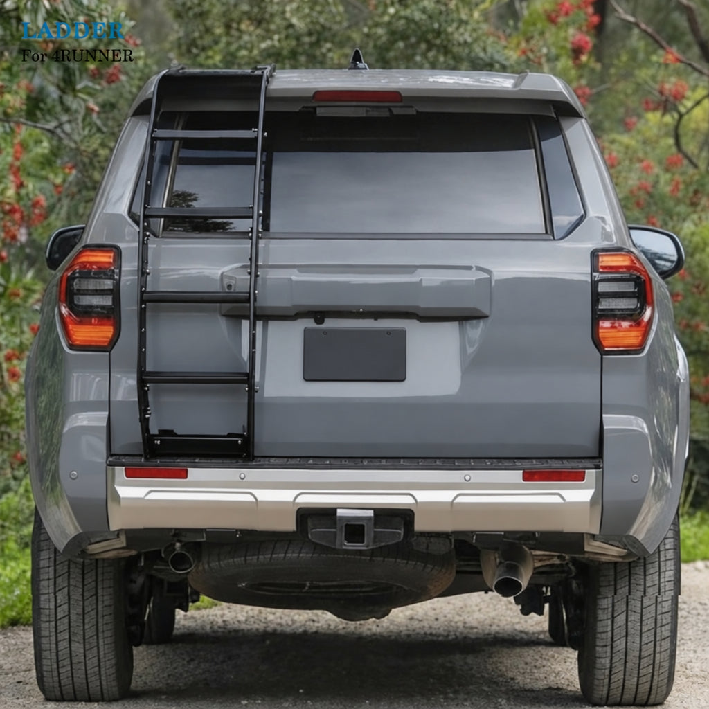 Black Thickened Aluminum Alloy Summit Hatch Ladder Compatible with Toyota 4Runner 2025-2026