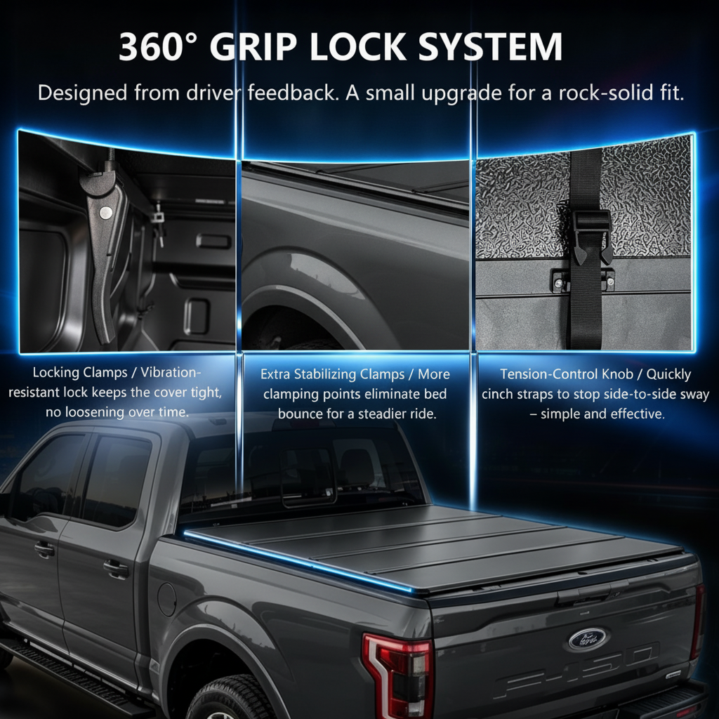 5FT Hard Tri-Fold Truck Bed Tonneau Cover Fit 2019-2026 Ford Ranger