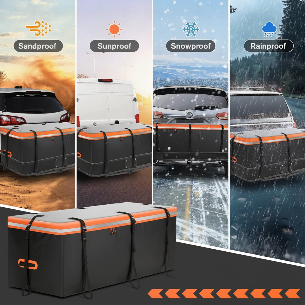 20 Cu Ft Hitch Cargo Carrier Soft Shell Bag, Waterproof PVC