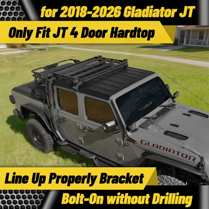 Roof Rack Basket with Dual Ladders and LED Lights For Jeep Gladiator 2020-2026 4-Door
