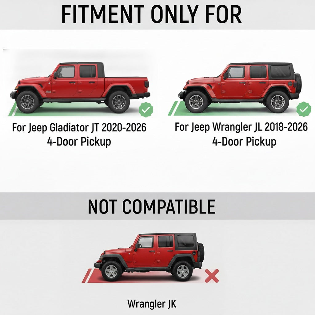 Running Boards Compatible with 2020-2025 Jeep Gladiator JT 4-Door