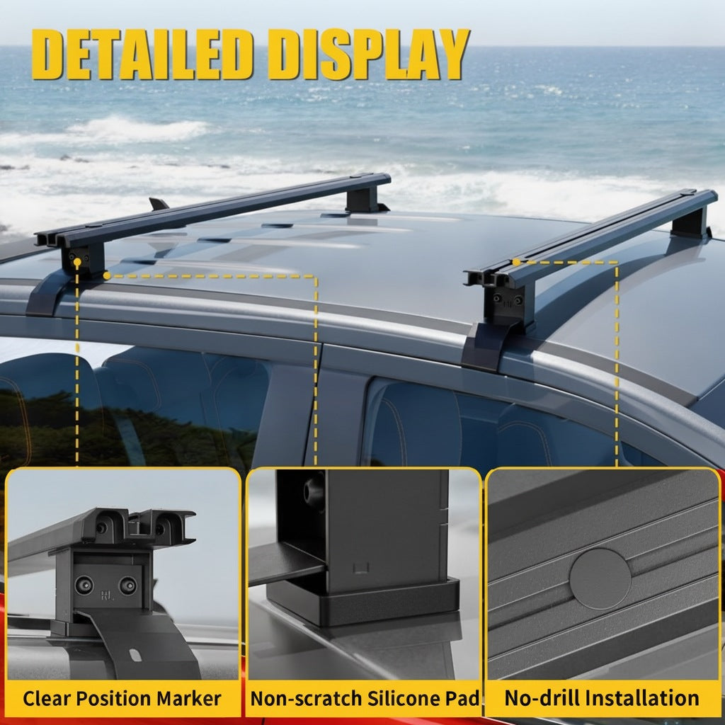 220lbs Roof Rack Cross Bars Compatible with 2019-2026 Ford Ranger