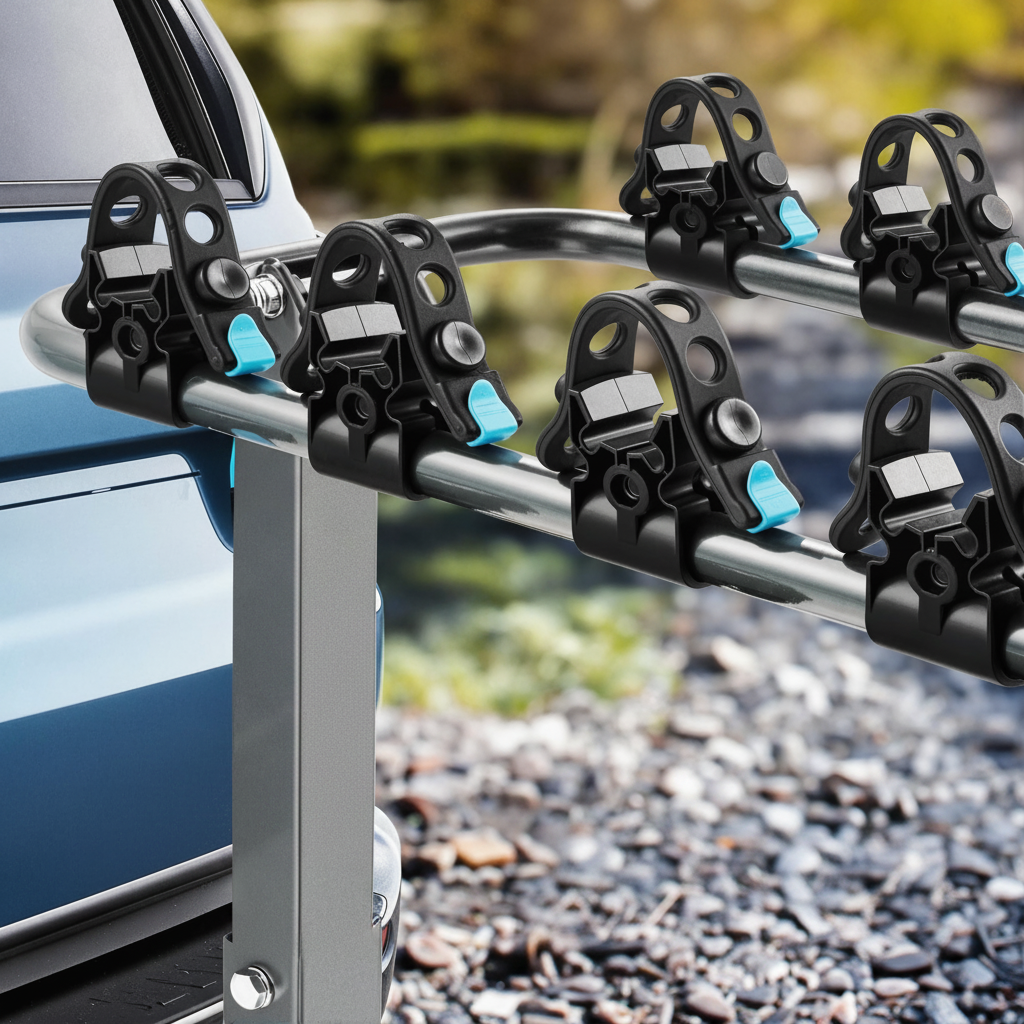 Foldable 4Bike Rack Hitch Mount for Car, SUV, Truck, RV, 2" Receiver
