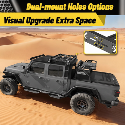 Roof Rack Basket with Dual Ladders and LED Lights For Jeep Gladiator 2020-2026 4-Door