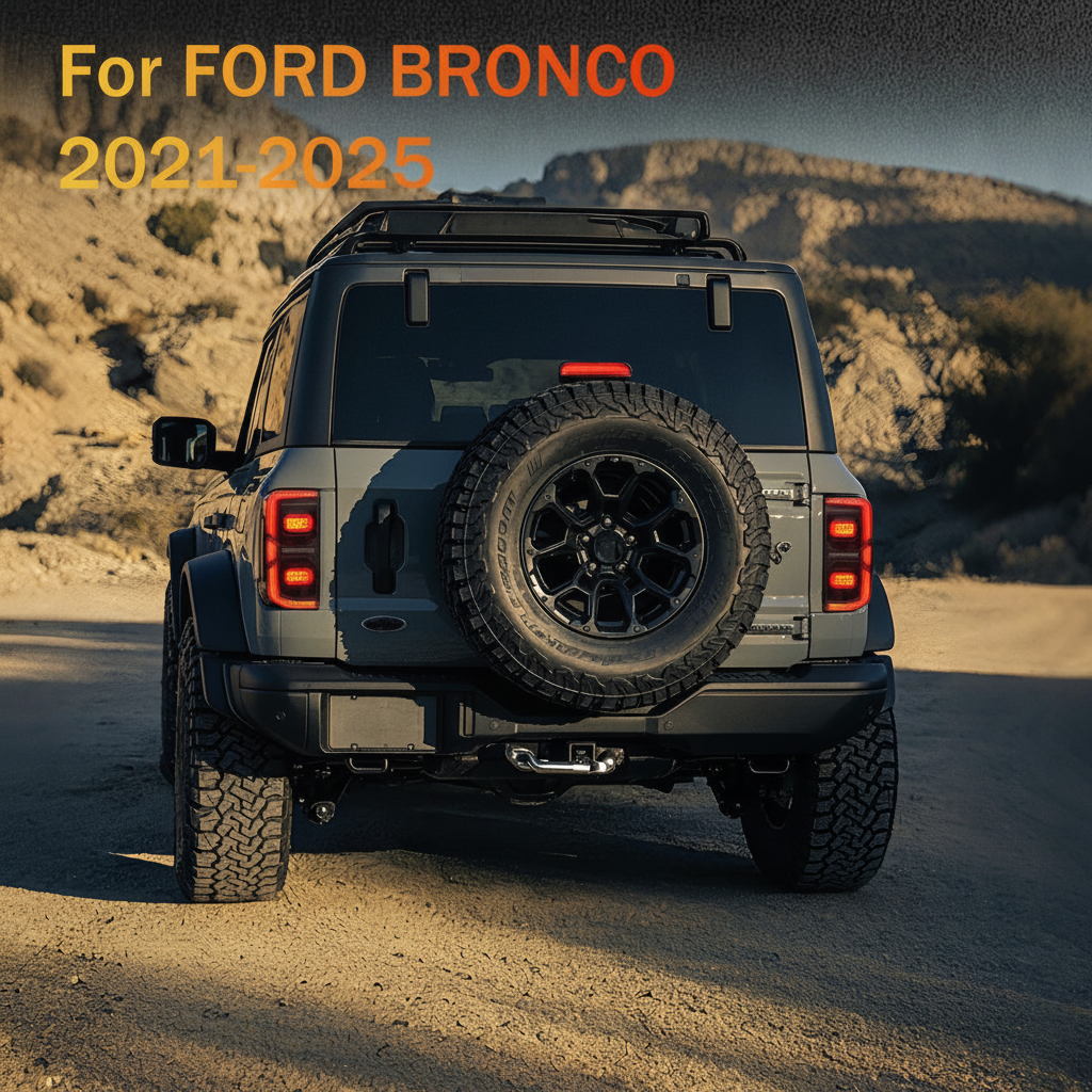 LED Tail Lights with Reverse Parking Brake Light for Ford Bronco 2021-2026 2/4 Door (Excludes Raptor & Sport)