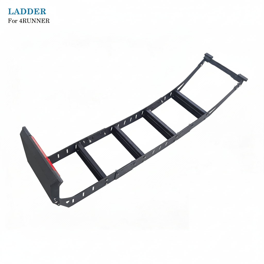 Black Thickened Aluminum Alloy Summit Hatch Ladder Compatible with Toyota 4Runner 2025-2026