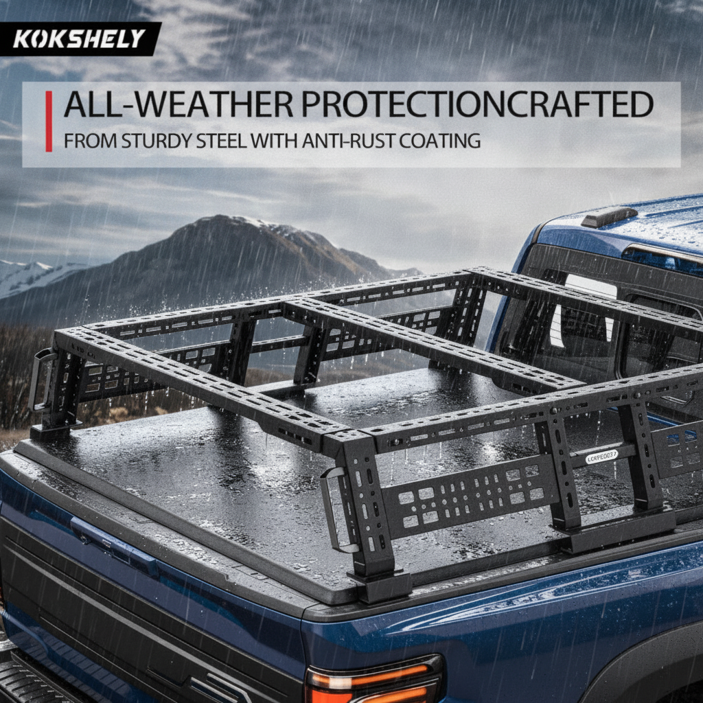 Overland Truck Bed Rack for Full-Size & Mid-Size Pickup Trucks/Overland Bed Racks Truck Cargo Carrier/Tacoma Bed Rack, Fit for Tundra, Ram 1500 & HD, F-Series, Ranger, Silverado, Titan & XD