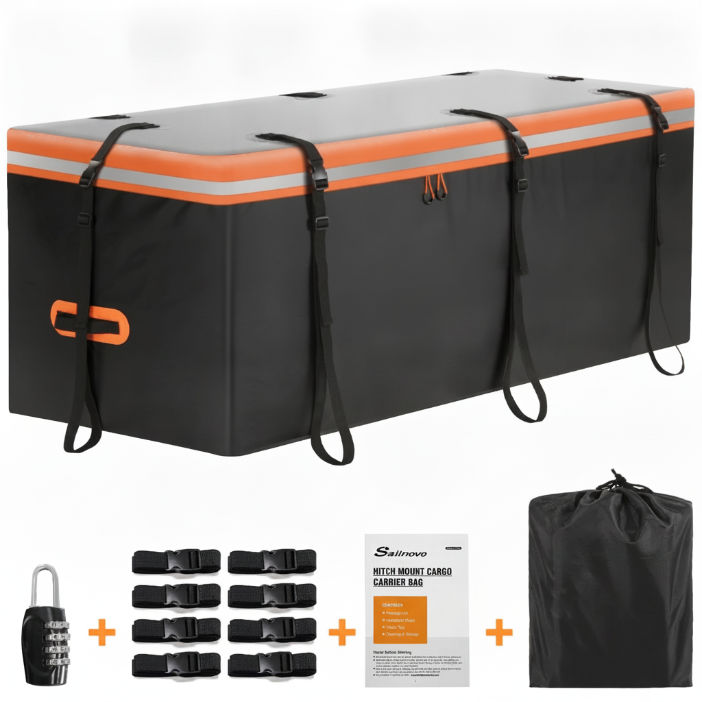 20 Cu Ft Hitch Cargo Carrier Soft Shell Bag, Waterproof PVC