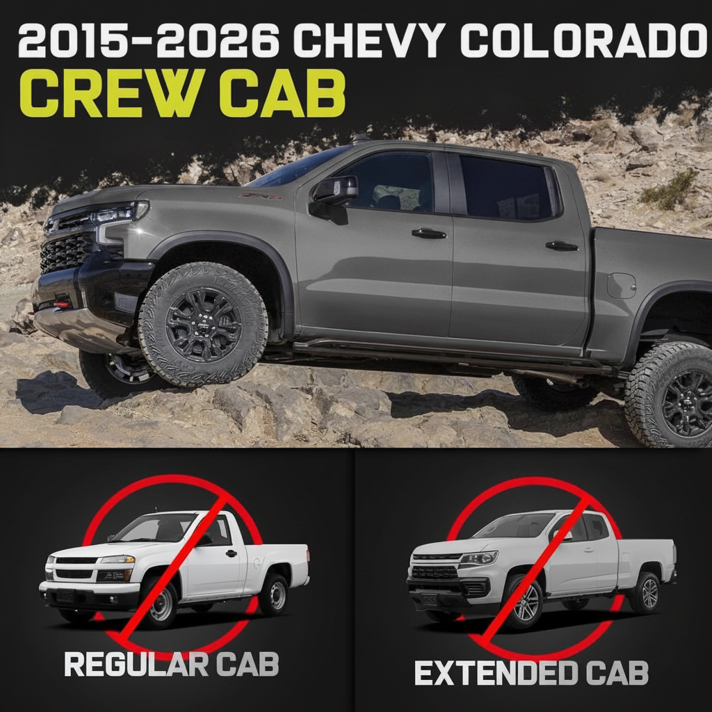 6" Carbon Steel Nerf Bars For Chevy Colorado Crew Cab 2015-2026