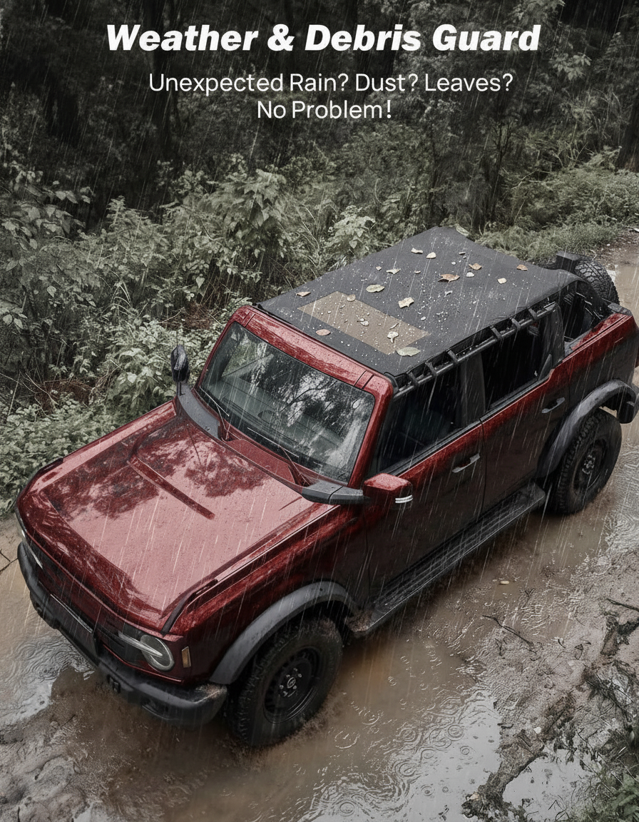 Waterproof Sun Shade Top For Ford Bronco 4Door 2021-2026 , UV Block, Noise Reducing
