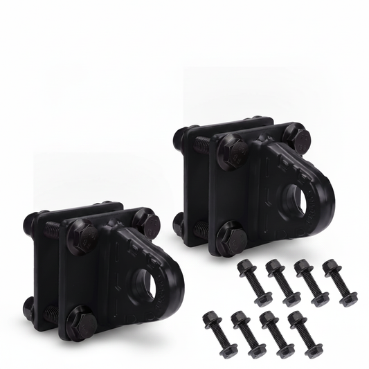 2 Pcs 5-TON Bolt-On D-Ring Clevis Mount Bracket with Backer Plate