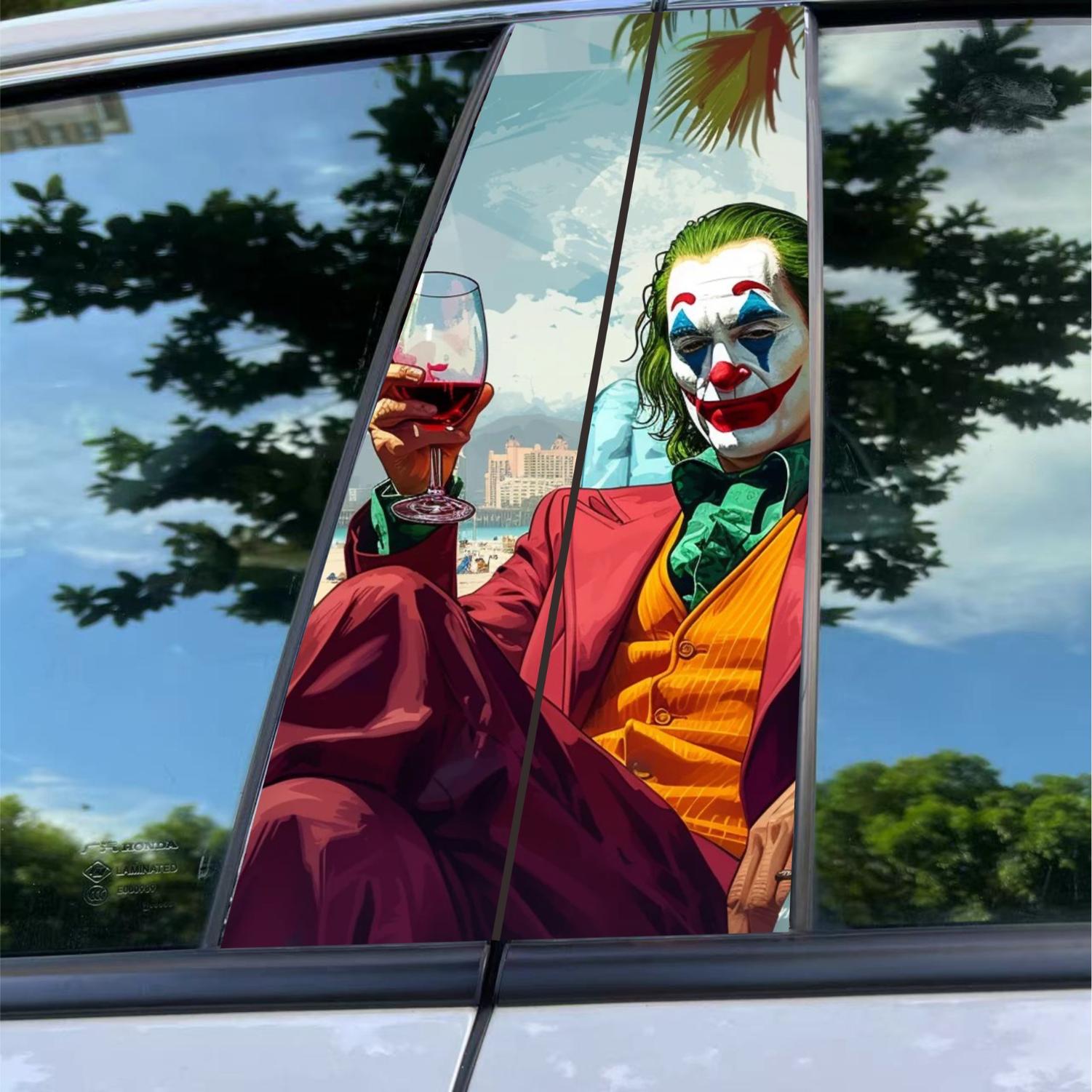 Joker-Themed Scratchproof PET Car B Pillar Stickers - OMOTOR
