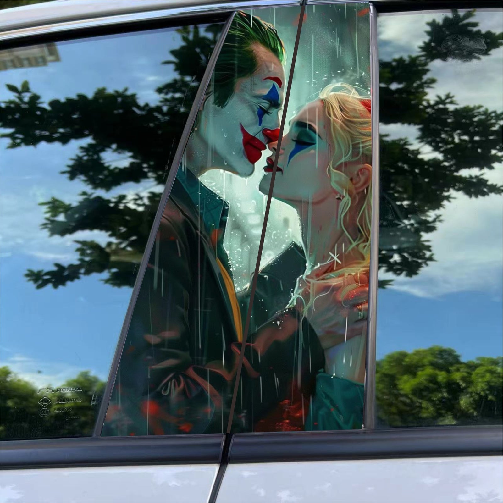 Joker-Themed Scratchproof PET Car B Pillar Stickers  for Car and SUVs