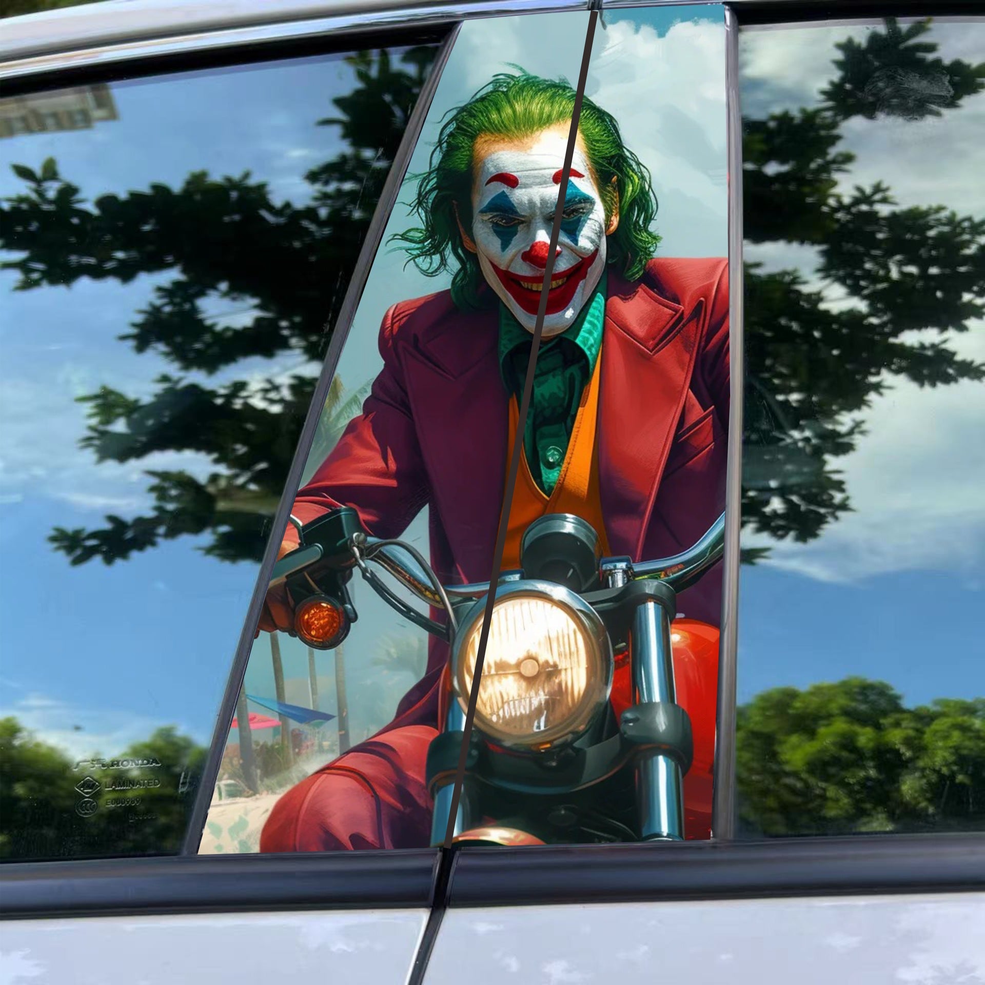Joker-Themed Scratchproof PET Car B Pillar Stickers - OMOTOR