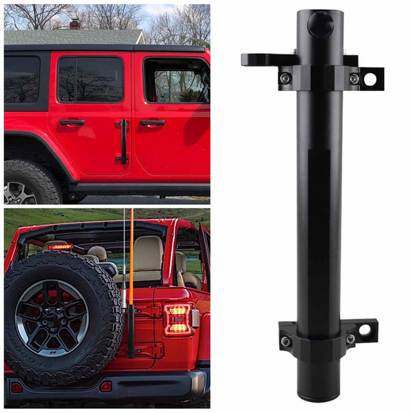 Tailgate Hinge Mounted Single Flag & Antenna Holder Kit for Jeep — OMOTOR