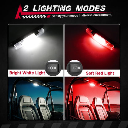UTV Interior Dome Light Universal Roll Bar Mount Lights Roll Cage Dome Lights for ATV SXS Can-Am Polaris Truck - OMOTOR