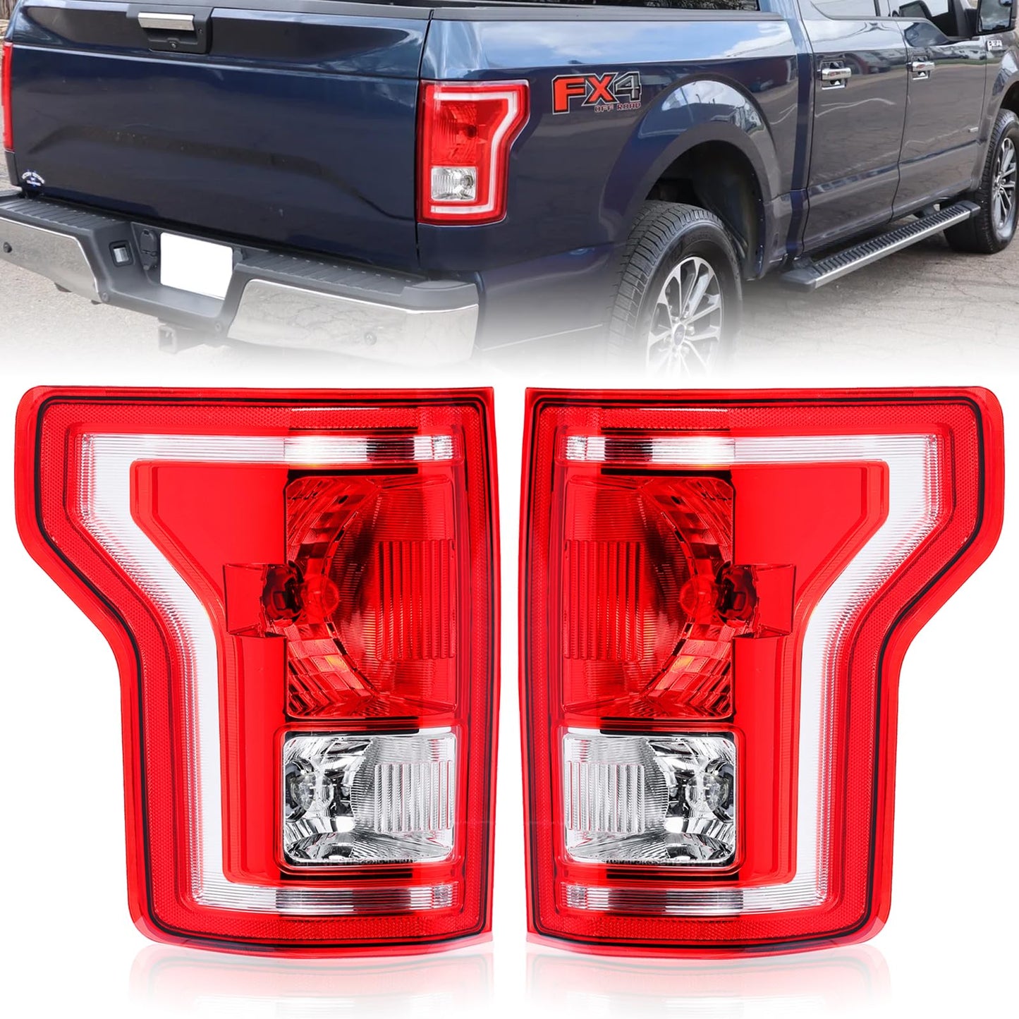 Tail Light for 2015-2017 Ford F-150 – Rear Brake Lamps (Left Driver & Right Passenger)