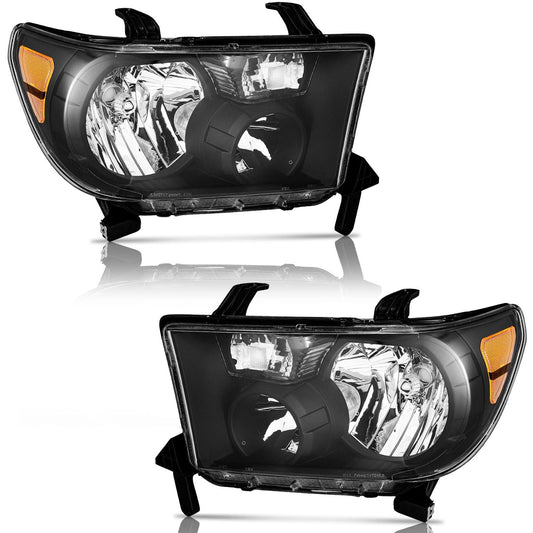 For 2007-2013 Toyota Tundra Headlights Assembly For 2008-2017 Toyota Sequoia Headlight Replacement, NOT for models with auto light adjuster