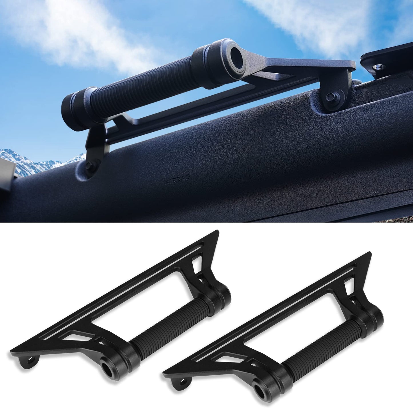2 Pack Aluminum Alloy Roll Bar Grab Handles Compatible with Ford Bronco 2021+