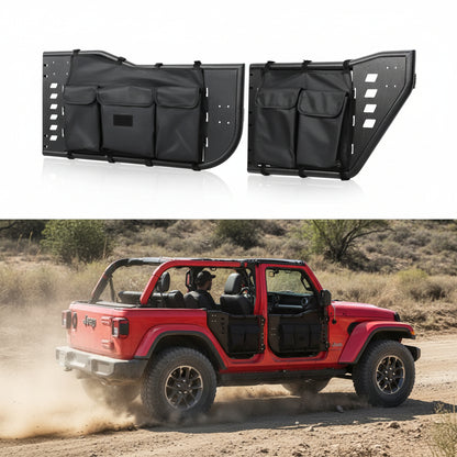 4PCS Tube Half Doors with Storage Bag Fit for Jeep Wrangler JL Unlimited Gladiator JT 2018~2026 4-Door (excludeJK&2Door Models)