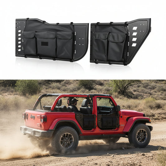 4PCS Tube Half Doors with Storage Bag Fit for Jeep Wrangler JL Unlimited Gladiator JT 2018~2026 4-Door (excludeJK&2Door Models)