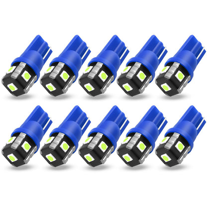 194 LED Light Bulb Blue, T10 168 Interior Dome Lights, 10 Pack