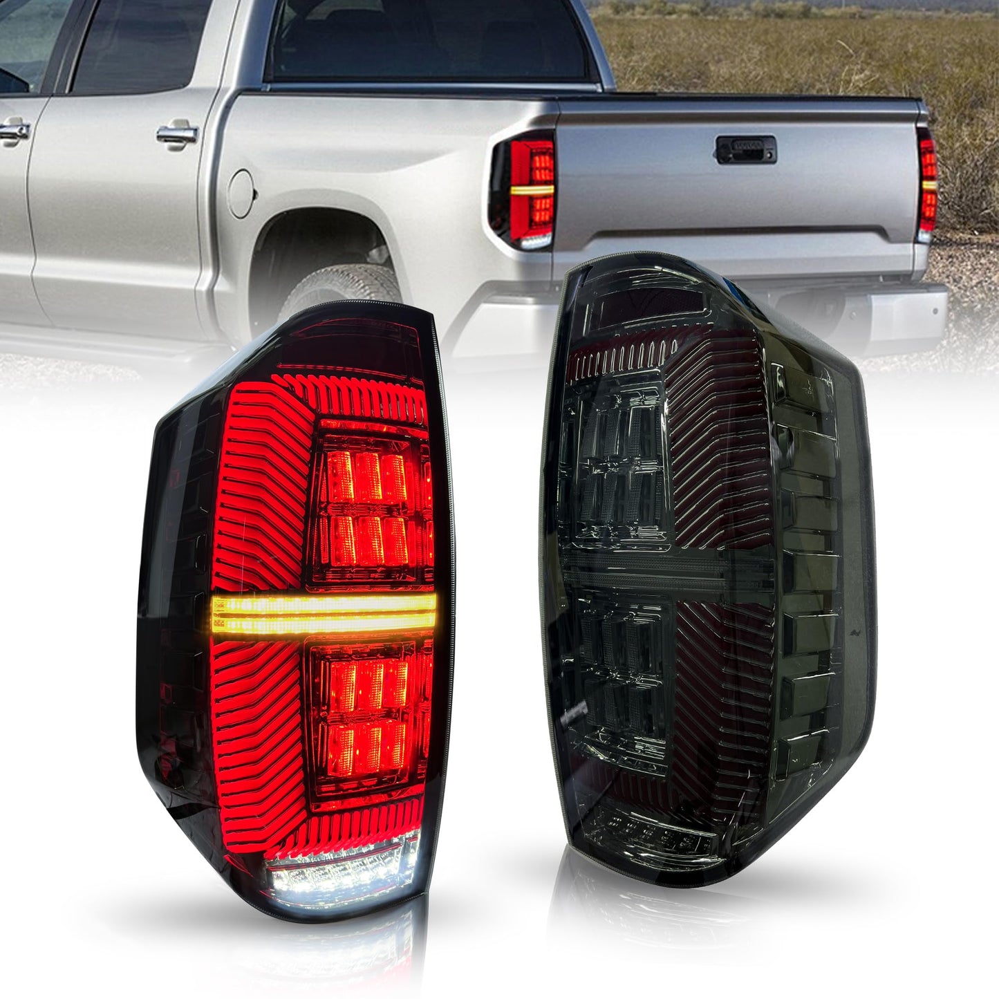 Smoke Tail Lights Compatible with 2nd Gen Tundra 2014-2021 All Models
