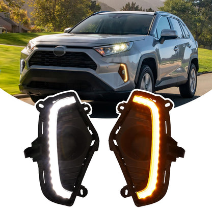 Front Grill Lights for 2019-2024 Toyota RAV4 Hybrid LE SE XLE XSE Limited - OMOTOR