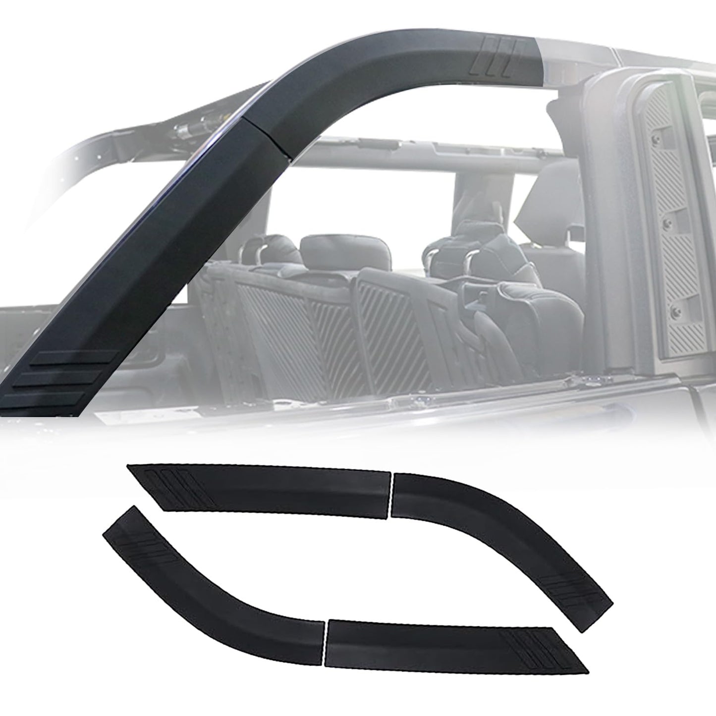 4Pcs D-Pillar Roll Bar Protective Cover Kit fits Ford Bronco 4 Door 2021 - 2026