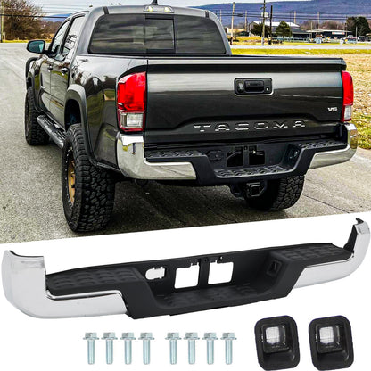 Rear Steel Step Bumper for 2016–2023 Toyota Tacoma without Park Sensor — OMOTOR
