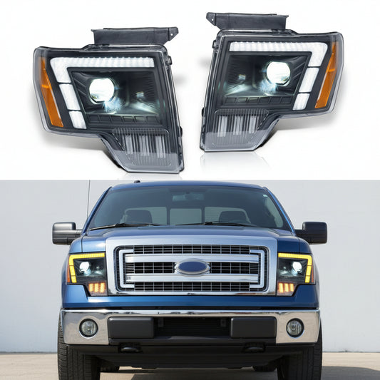 LED Headlights Assembly Compatible with 2015-2017 Ford F150 Pickup XL/XLT/Lariat/King Ranch/Platinum/Limited F150 Raptor 2017-2020