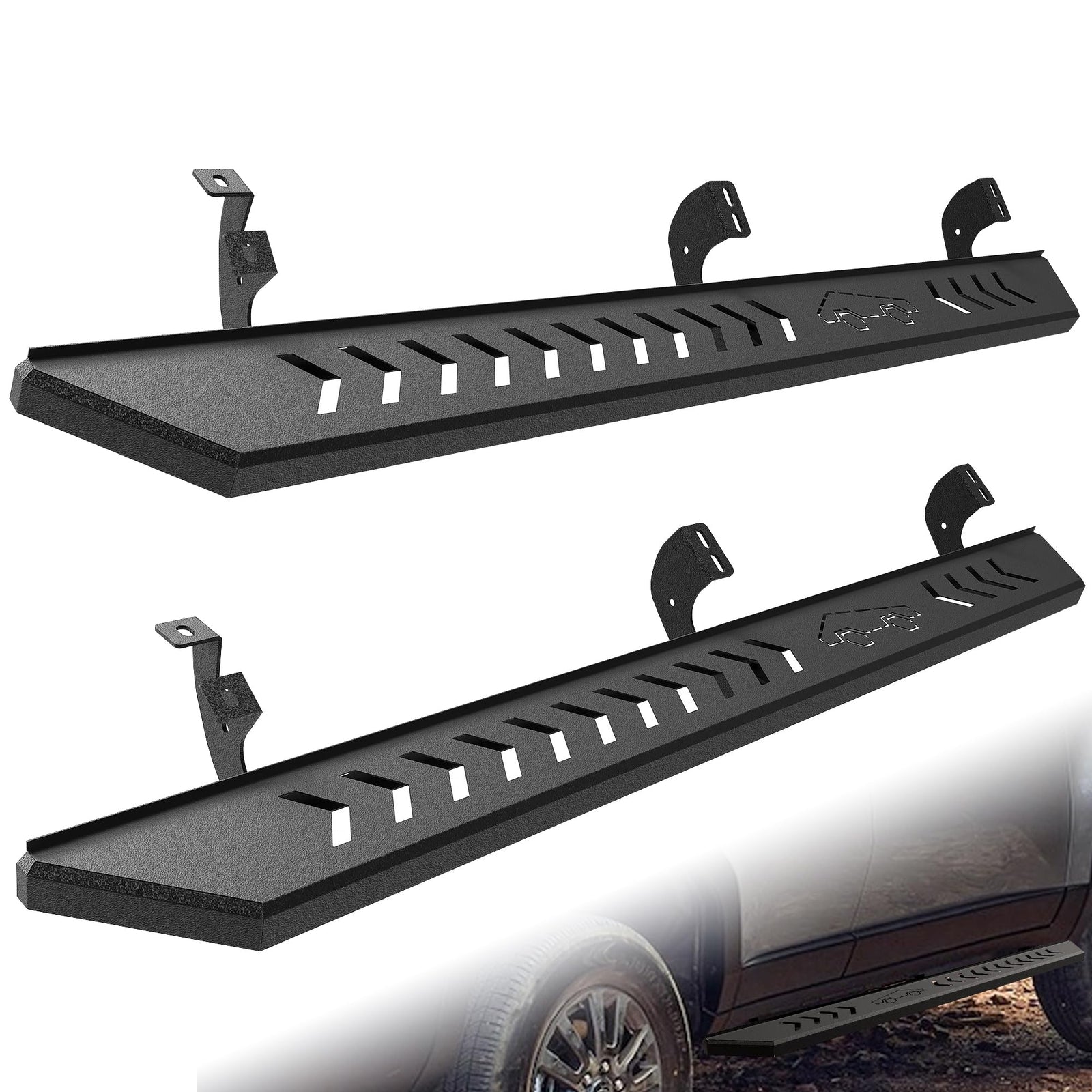 5.81 In Heavy Duty Carbon Steel Running Boards Fit for Toyota Land Cruiser LC250 Prado J250 2024-2025