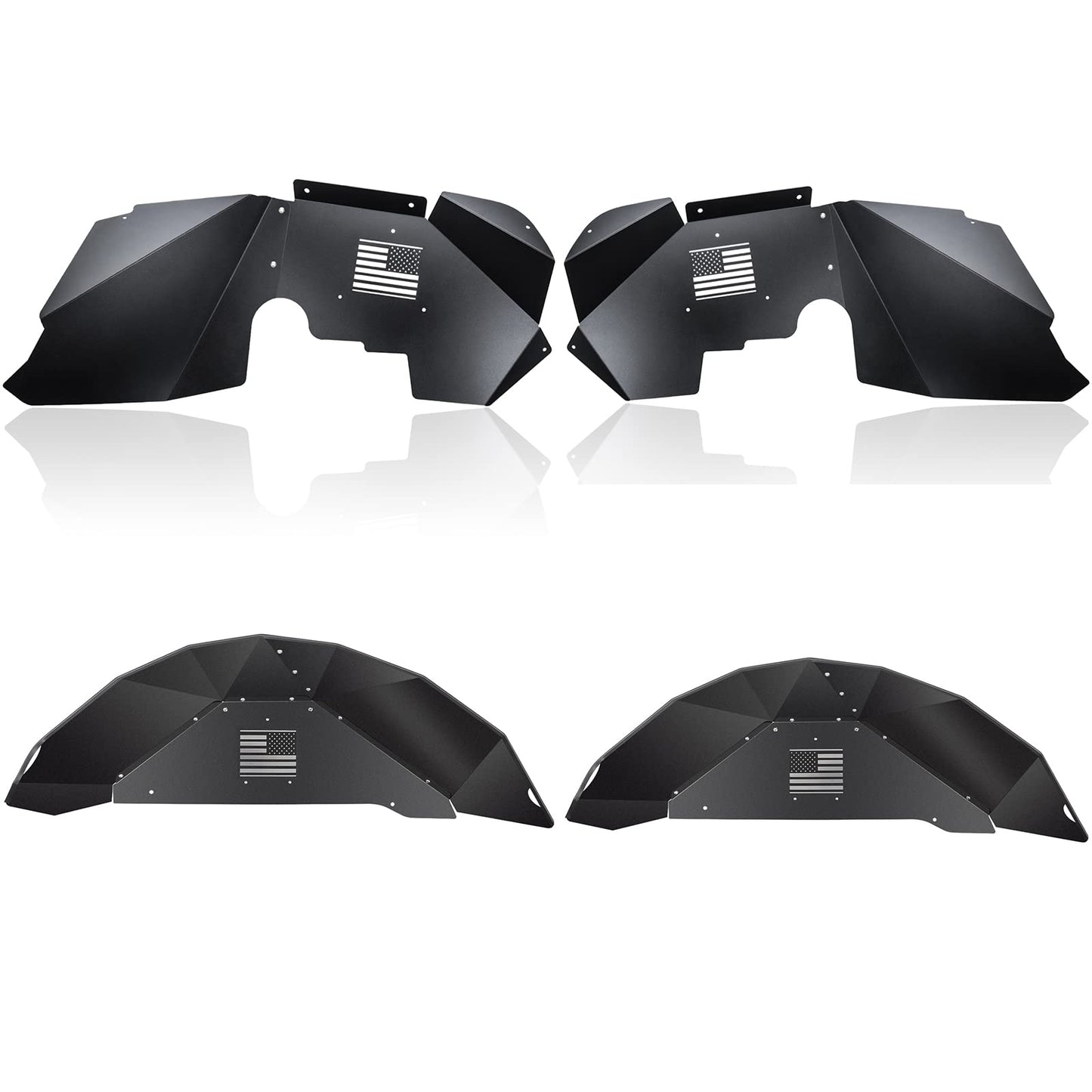Black Inner Fender Liner Compatible with Wrangler 2007-2018 JK JKU & Unlimited 2/4 Doors - OMOTOR