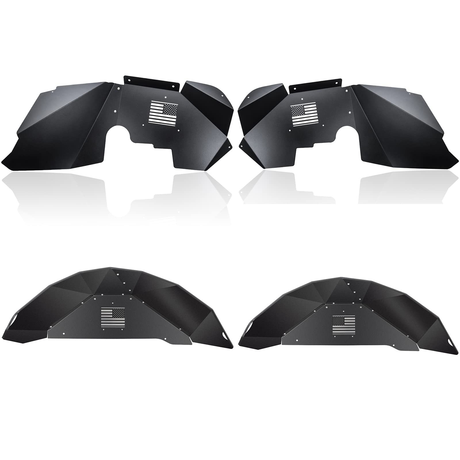 Black Inner Fender Liner Compatible with Wrangler 2007-2018 JK JKU & Unlimited 2/4 Doors - OMOTOR