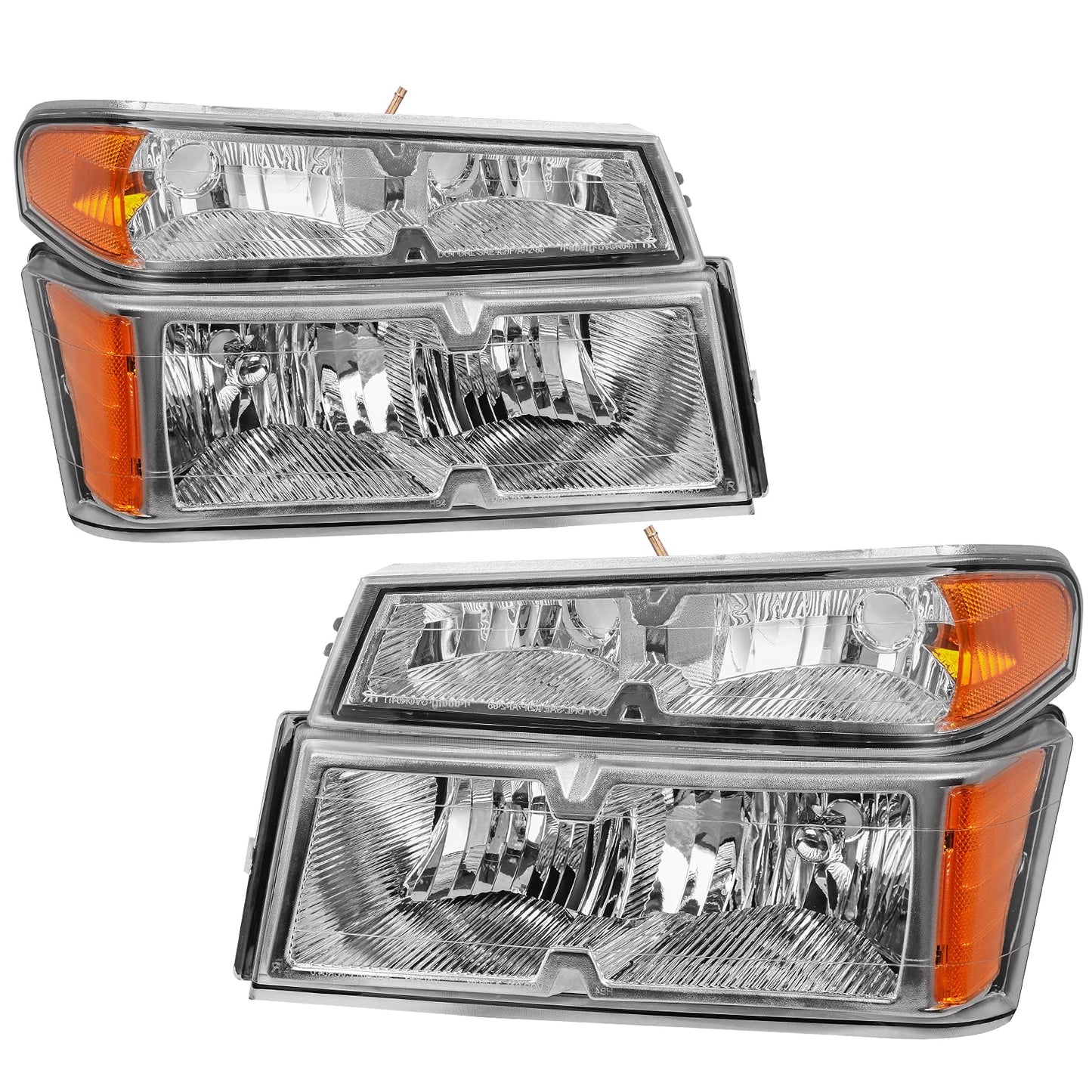 Headlights Assembly Compatible with 2004-2012 Chevy Colorado GMC Canyon, 2006-2008 Isuzu i-Series Replacement  (Left + Right Side)
