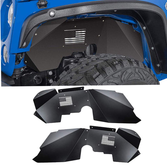 Black Inner Fender Liner Compatible with Wrangler 2007-2018 JK JKU & Unlimited 2/4 Doors - OMOTOR