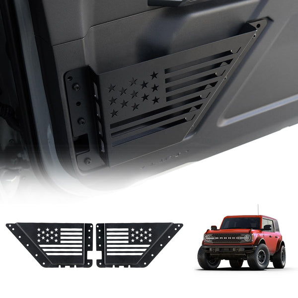 1 Pair Carbon Steel Front Door Storage Pockets for Ford Bronco 2021 - 2026 2/4 Door