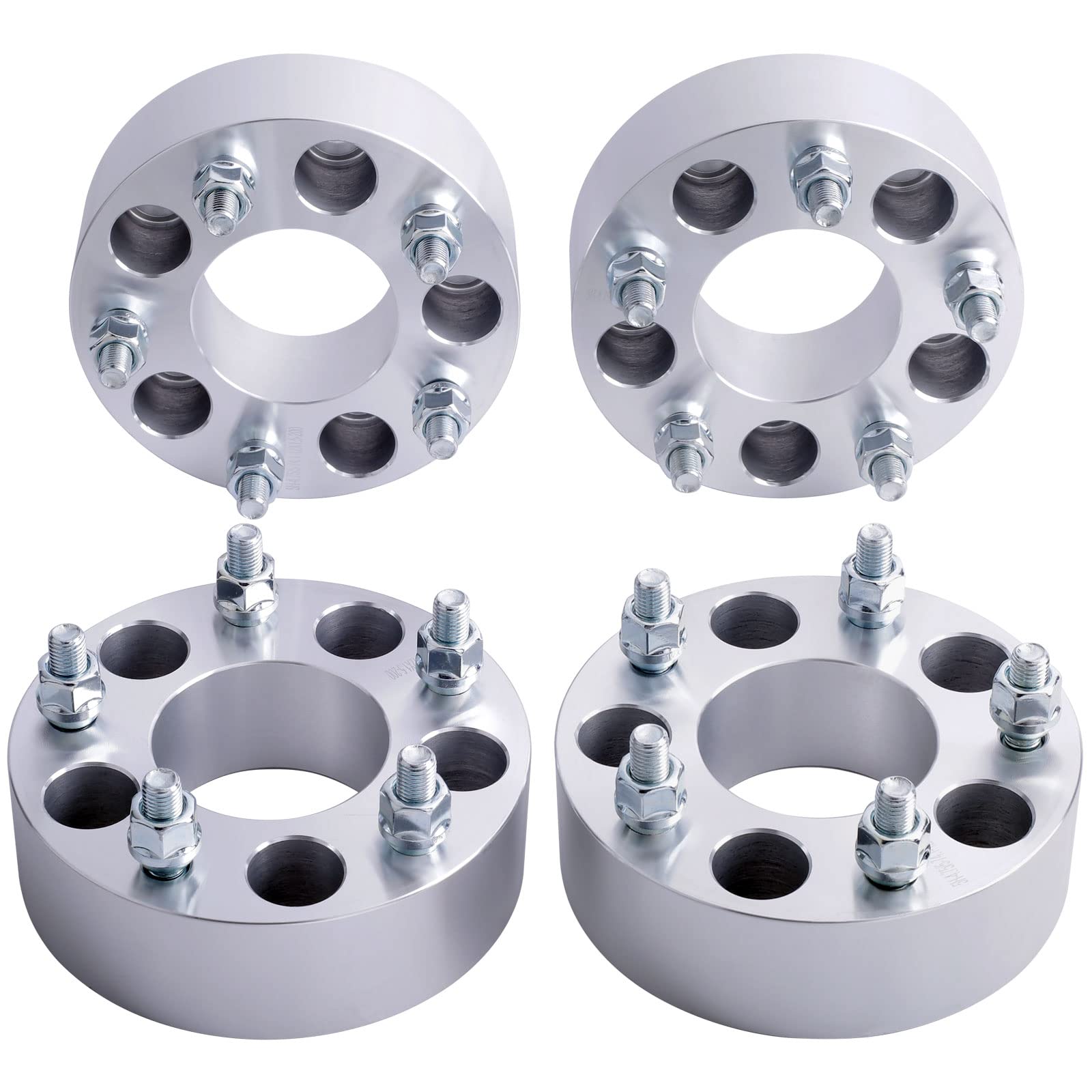4PC 2Inch Black Hubcentric Wheel Spacers Compatible with Jeep Wrangler JK 2007-2018 (Not JL) | 1999-2010 WJ WK Grand Cherokee | 2006-2010 XK Commander - OMOTOR