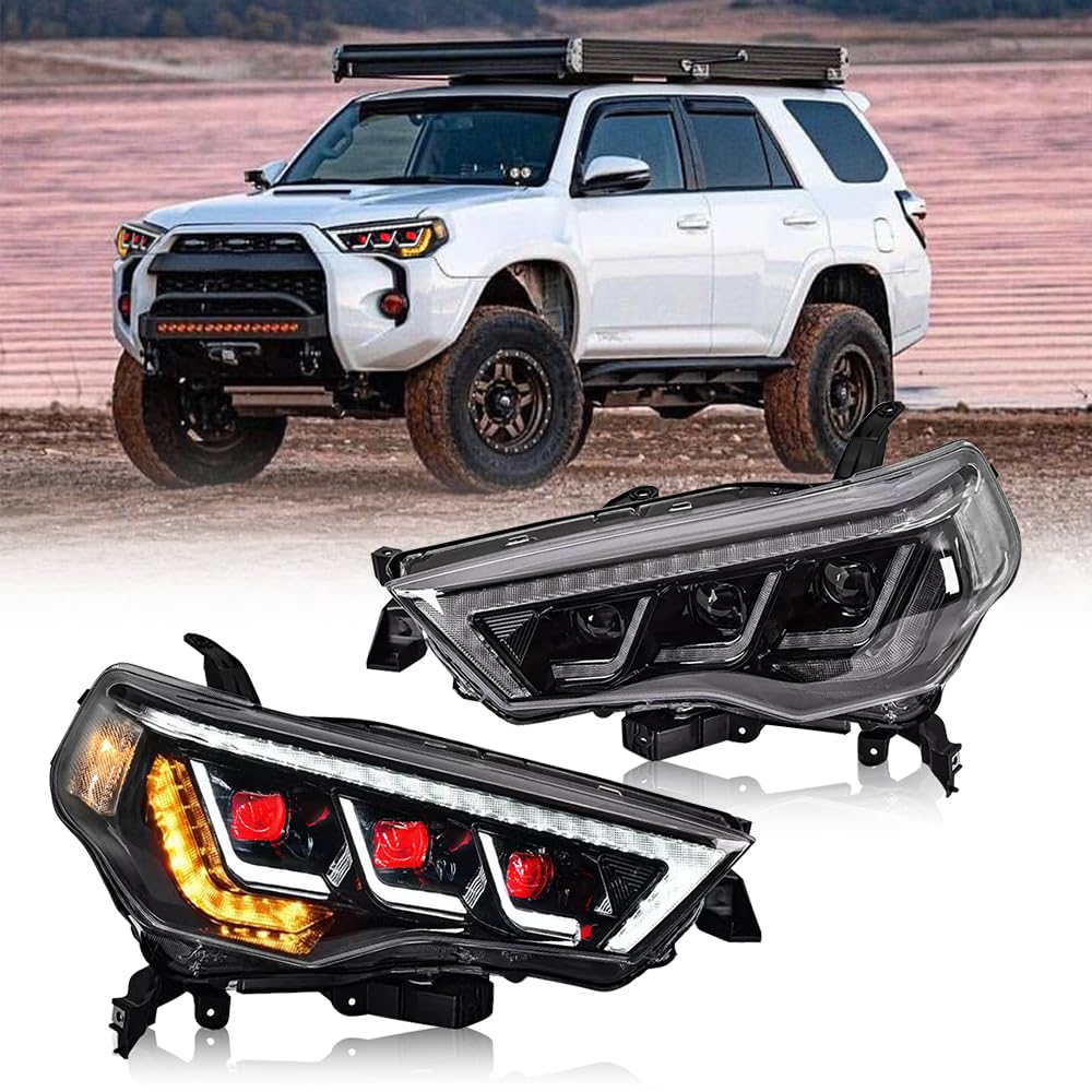 LED Headlight Sequential Turn Signal Head Lamp Assy Fit for Toyota 4Runner 2014-2021 - OMOTOR