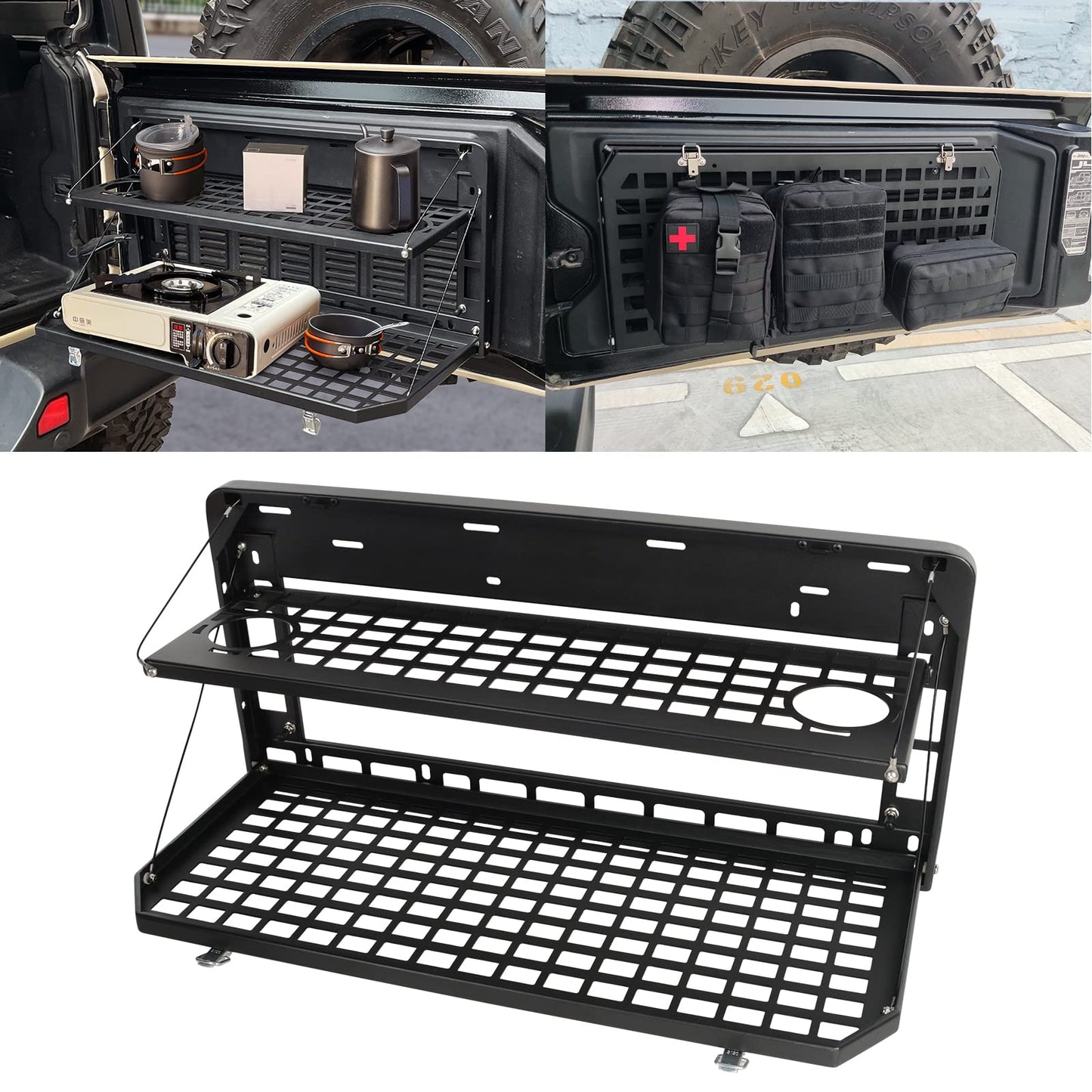 Aluminum Rear Tailgate Table for Jeep Wrangler JL JK JKU JLU