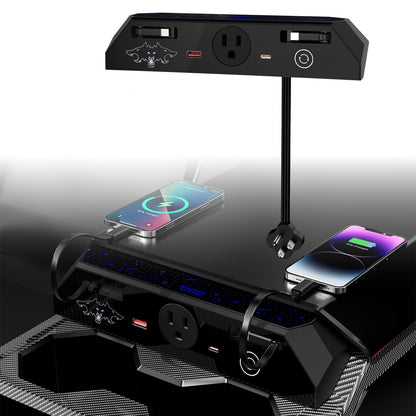 USB Charger Hub for Tesla Cybetruck with 110V AC Outlet & Retractable — OMOTOR