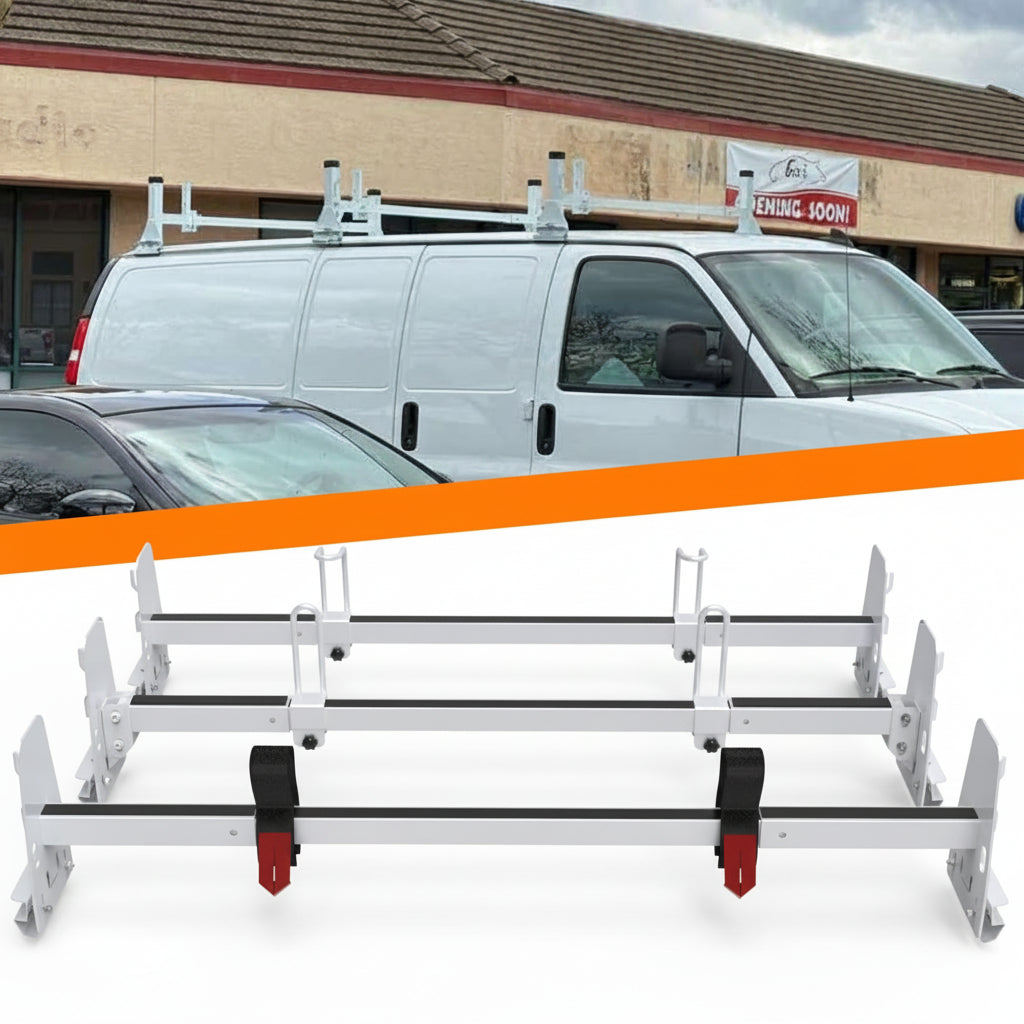 Universal Van Roof Ladder Rack for Chevy Express 1500 2500 3500 Ford — OMOTOR